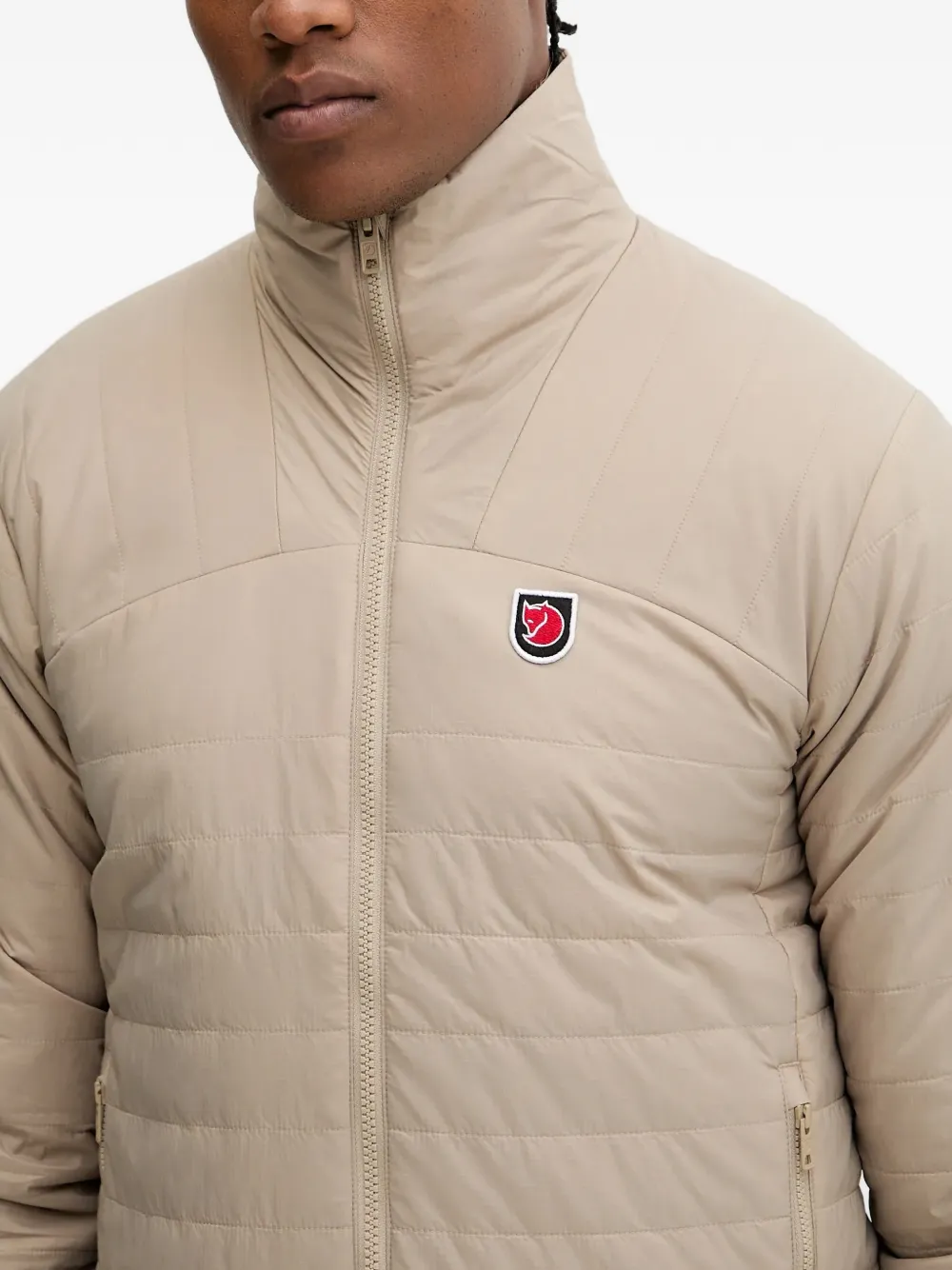 Quilted Logo-Patch Jacket