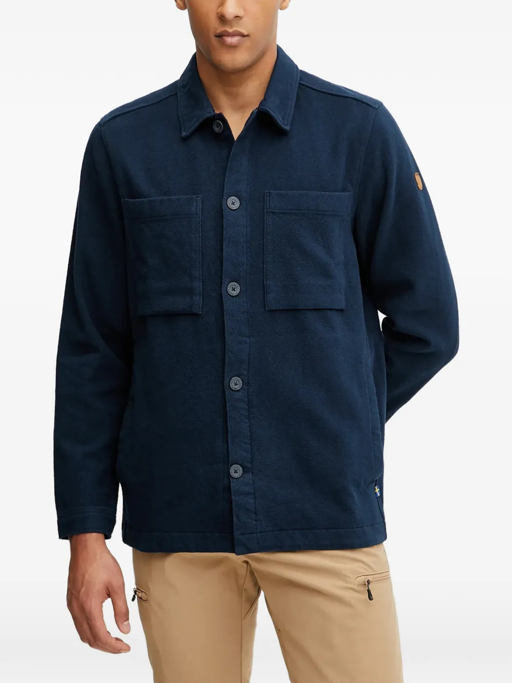 Fjällräven patch-logo shirt jacket - Blu