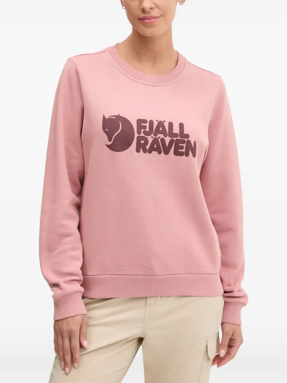 Fjall Raven Logo-print Crew-neck Sweatshirt In Pink