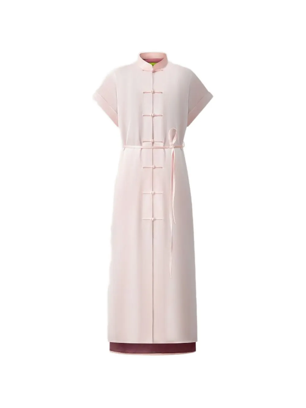 Shanghai Tang Knotted Silk Dress In Pink