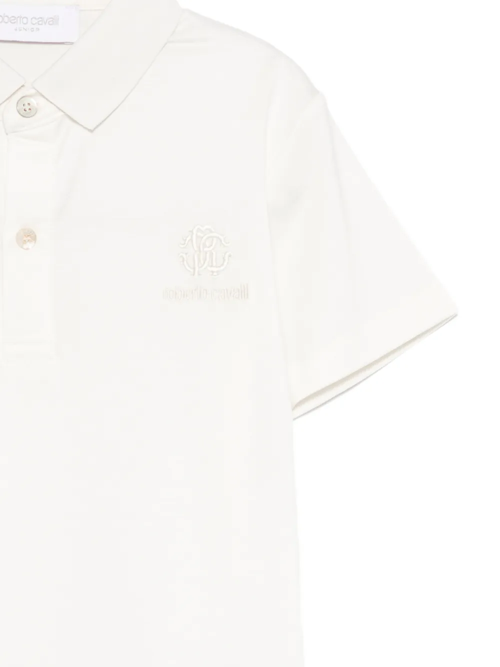 Roberto Cavalli Junior Poloshirt met korte mouwen en logo Wit