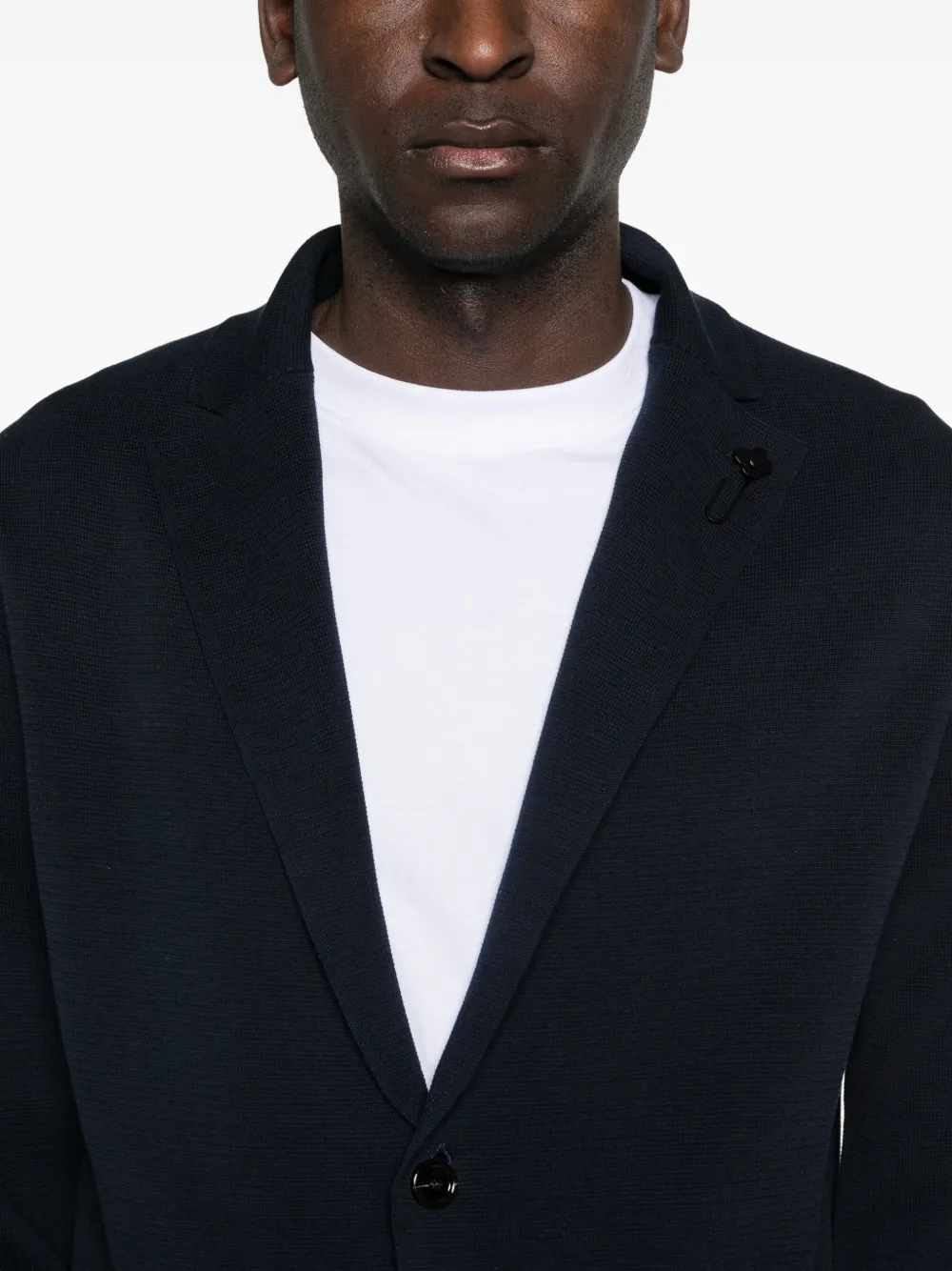 Lardini Vest met bloemdetail en zakken Blauw