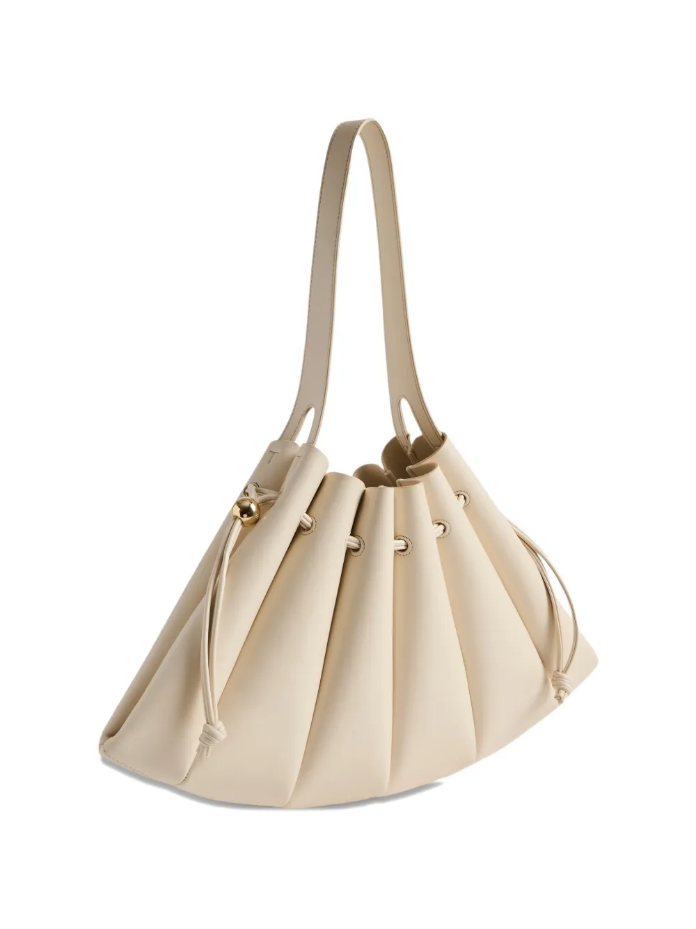 Themoir&egrave; Calipso Bottalato drawstring-detail shoulder bag - Beige