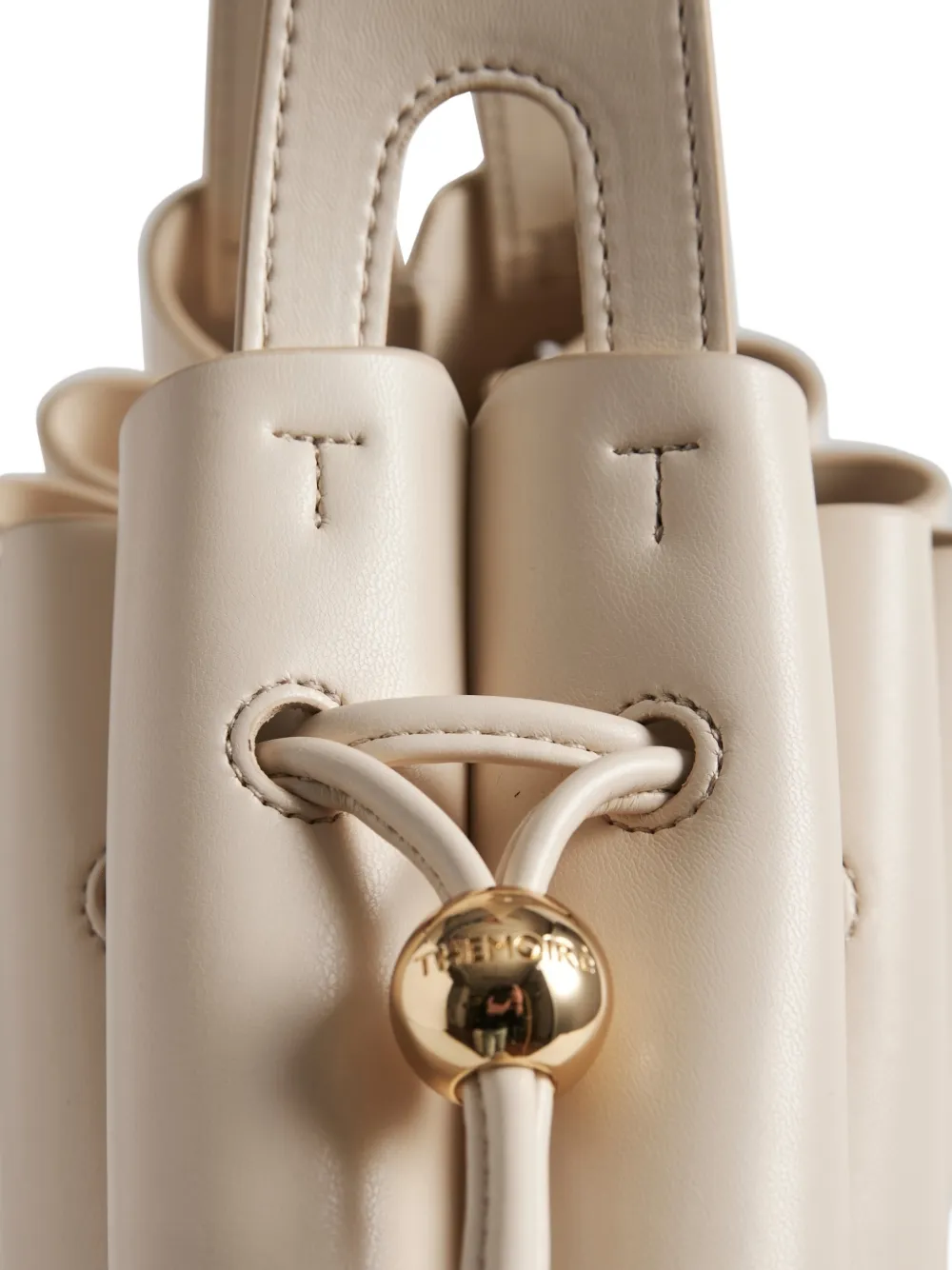 Themoirè Calipso Bottalato schoudertas met trekkoord Beige