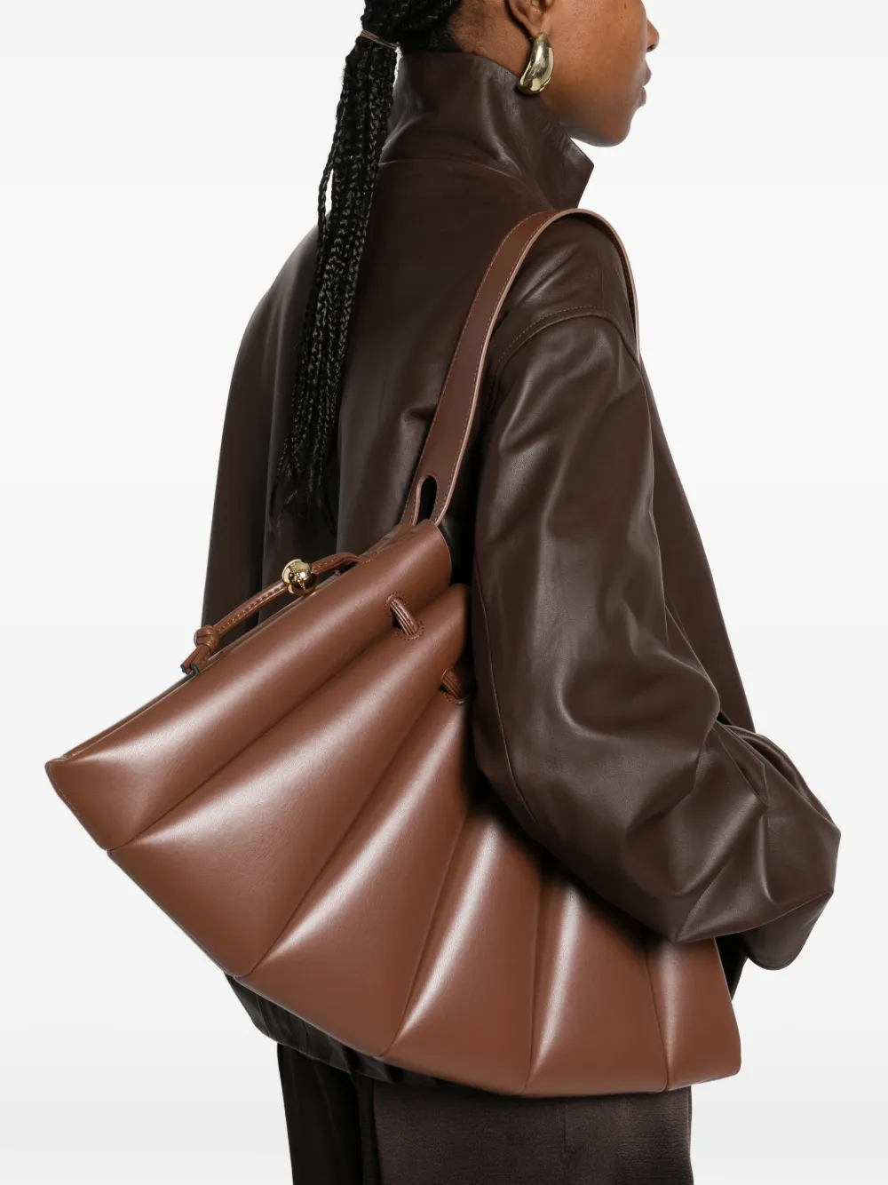  Themoirè Calipso Shoulder Bag - Brown 