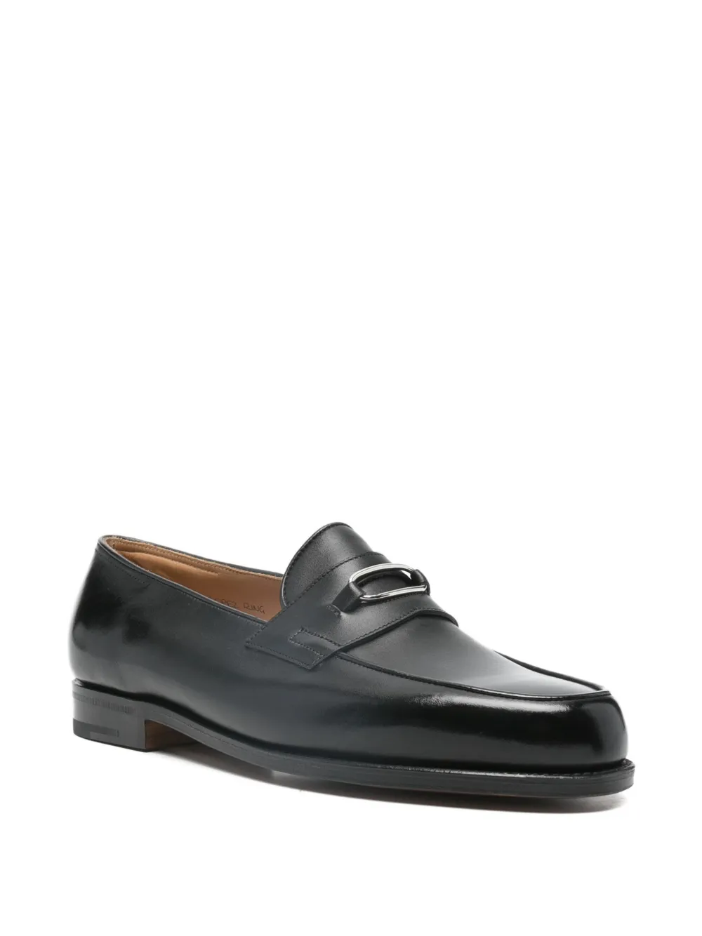John Lobb metal bar loafers Zwart