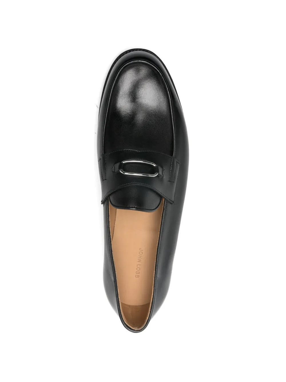 John Lobb metal bar loafers Zwart