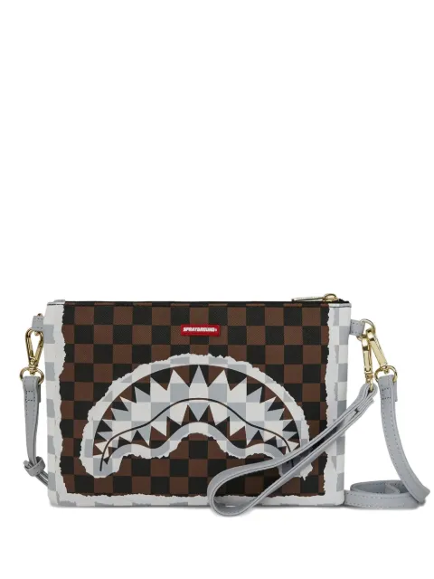 Sprayground shark-print clutch bag