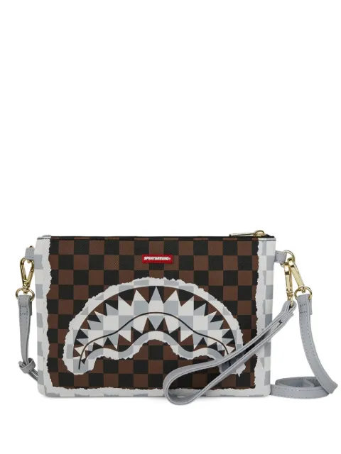 Sprayground shark-print clutch bag