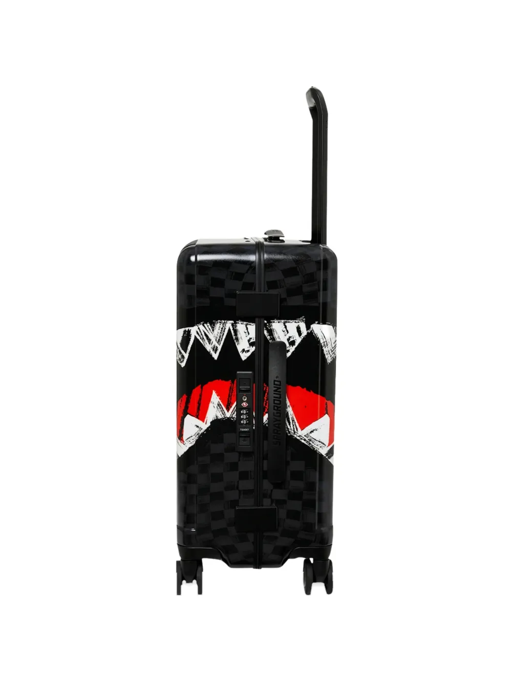  Sprayground Maleta A Cuadros Con Motivo De Tiburón - Negro 