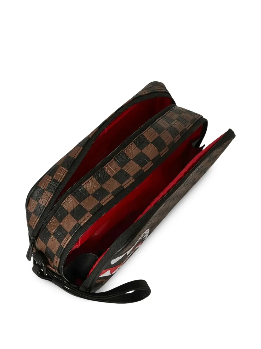  Sprayground Check-pattern Wash Bag - Brown 