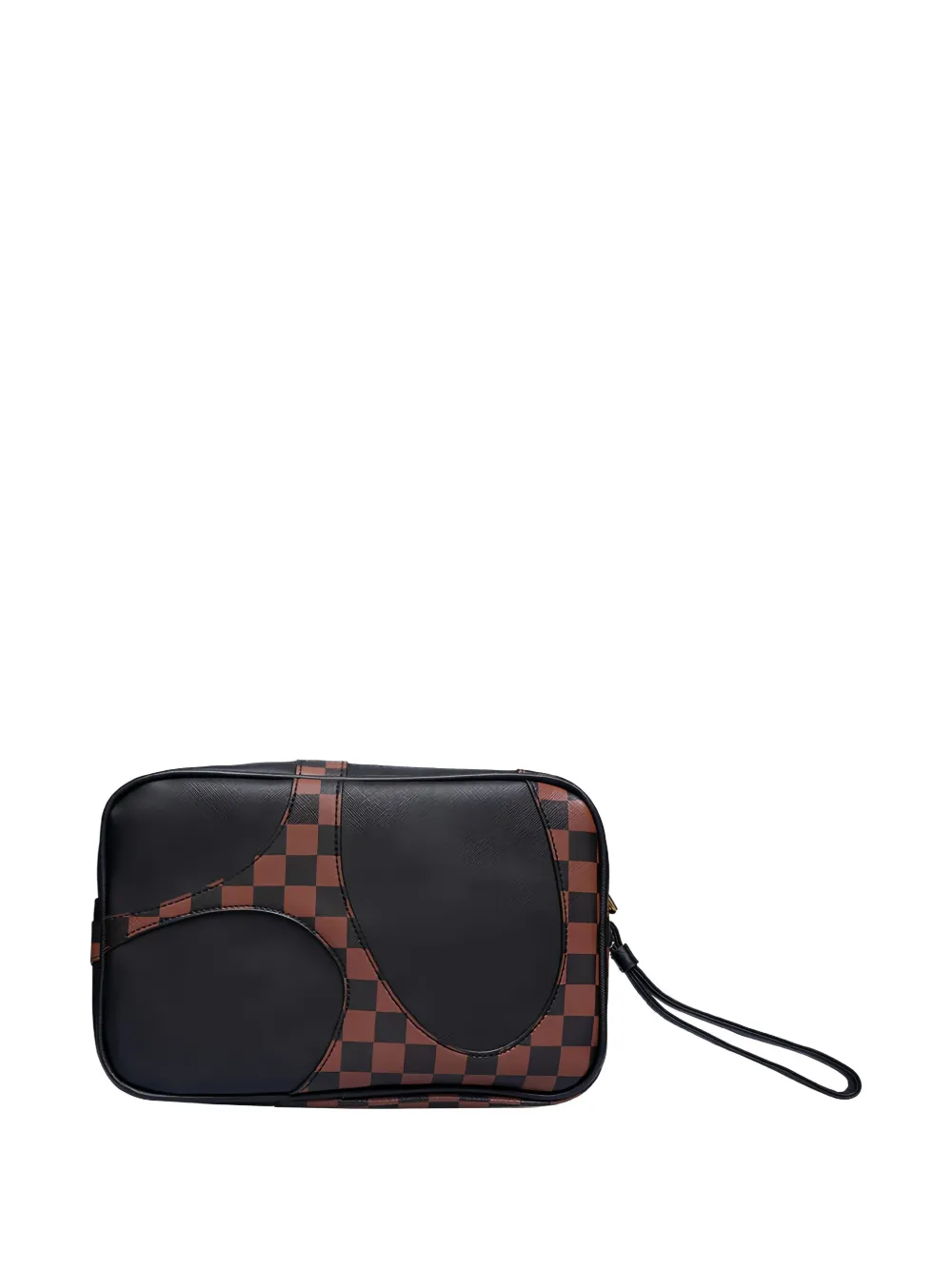 Sprayground logo-embossed checkered-pattern wash bag - Zwart