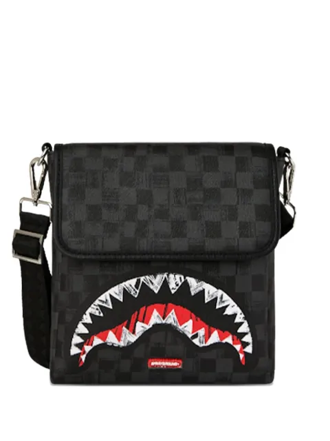 Sprayground logo-detail checkerboard-pattern messenger bag