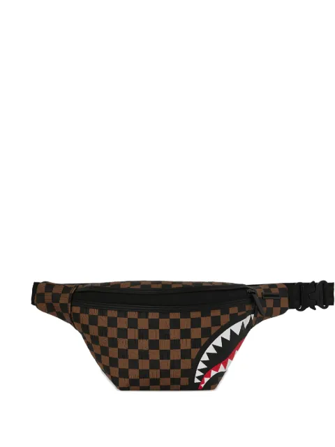 Sprayground checkered shark-detail belt bag
