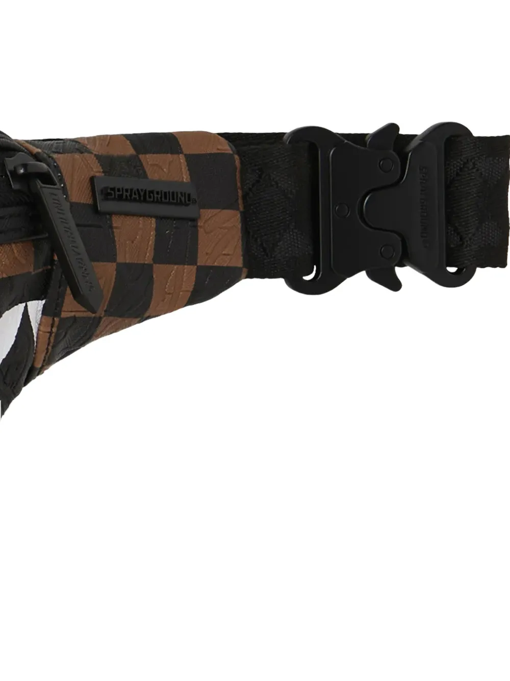 Sprayground Geruite heuptas met haaidetail Bruin