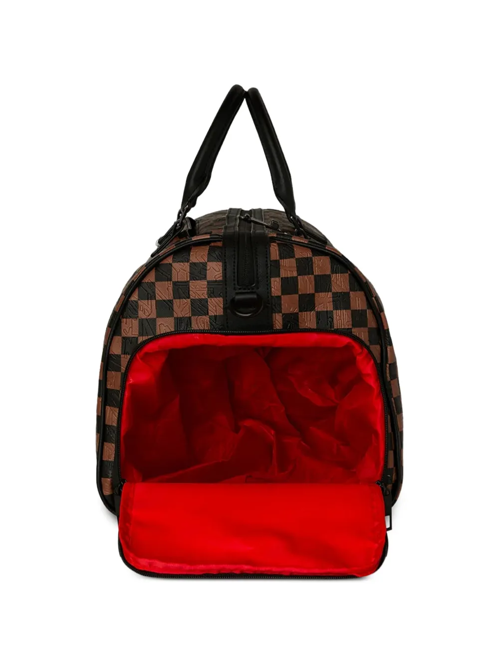  Sprayground Check-pattern Top-handle Duffle Bag - Brown 
