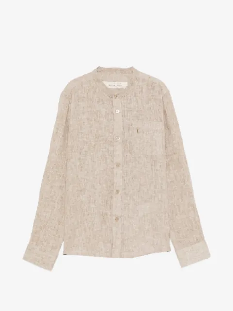 TRUSSARDI JUNIOR camisa bordada con cuello mao