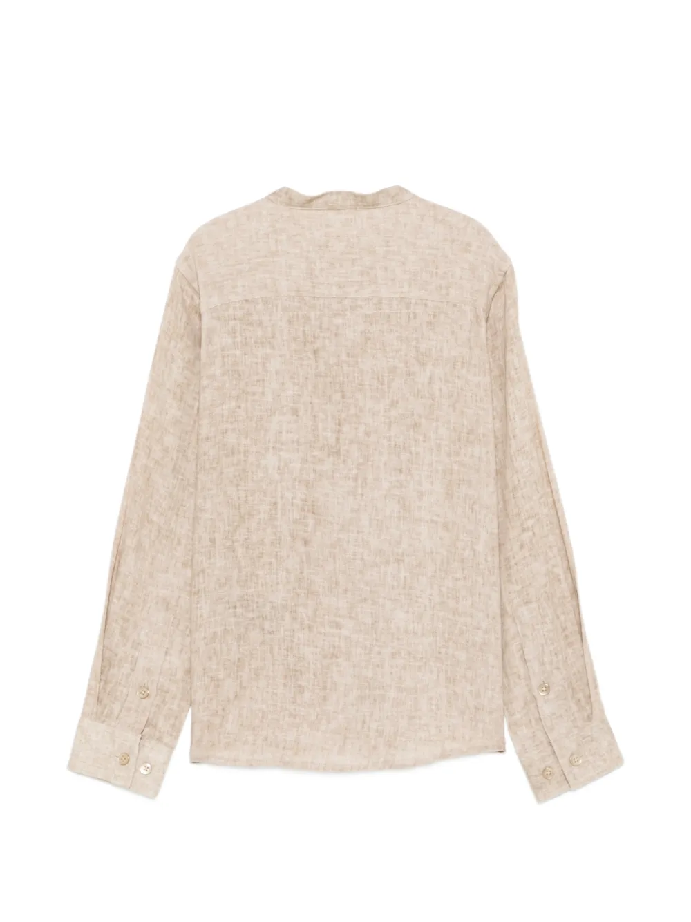  Trussardi Junior Embroidered Band-collar Shirt - Brown 