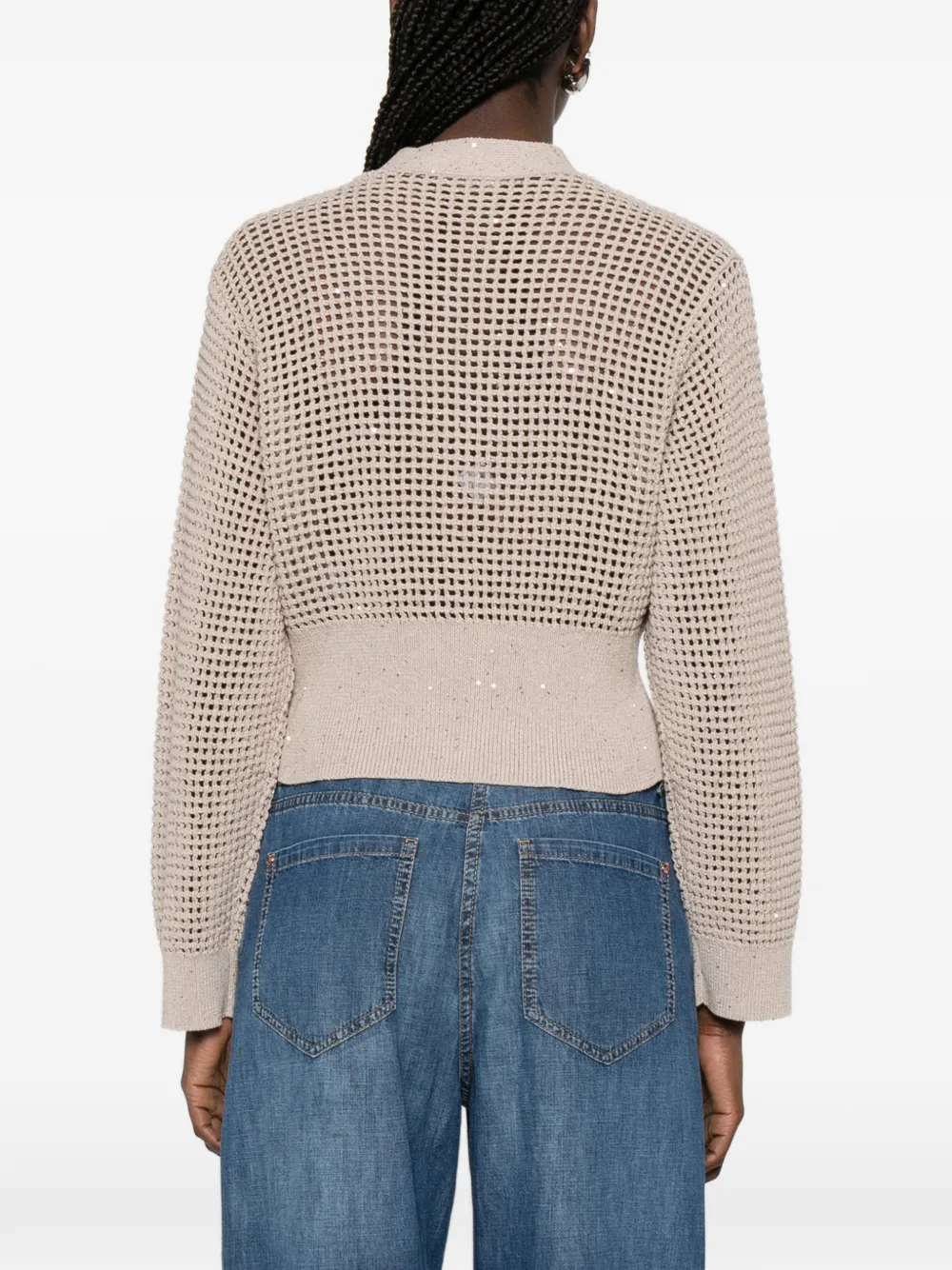 Brunello Cucinelli Vest met pailletten Beige