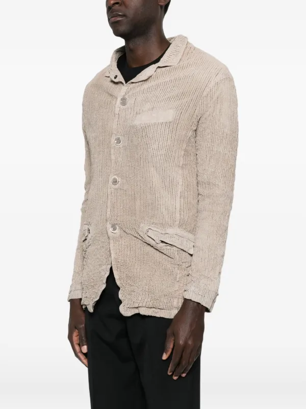 Giorgio Brato Buttoned Pocketed Leather Jacket | Neutrals