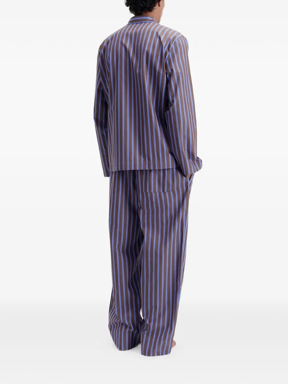 TEKLA Gestreepte pyjamatop Bruin
