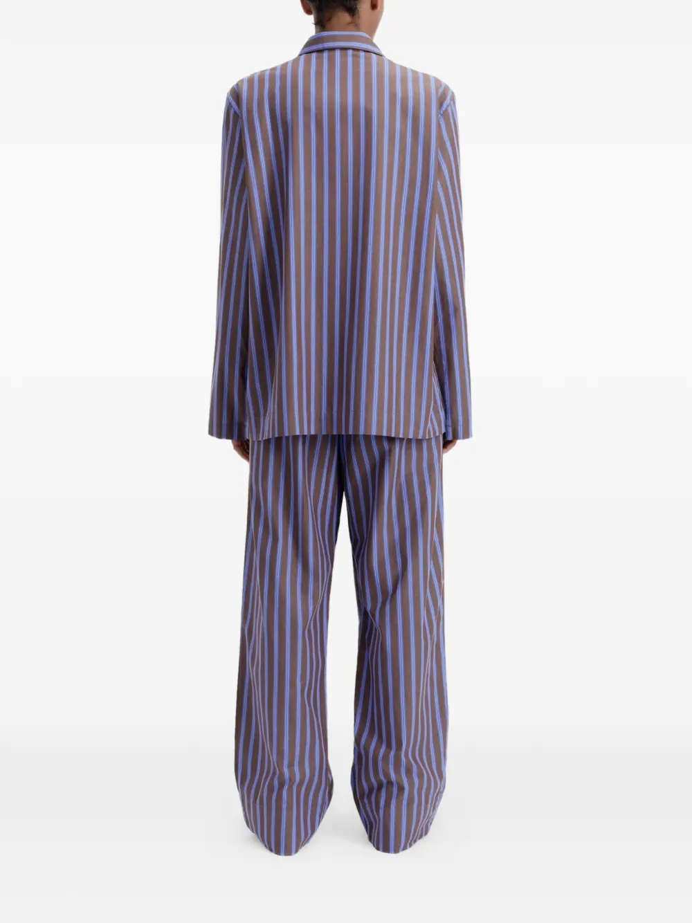 TEKLA Gestreepte pyjamatop Bruin