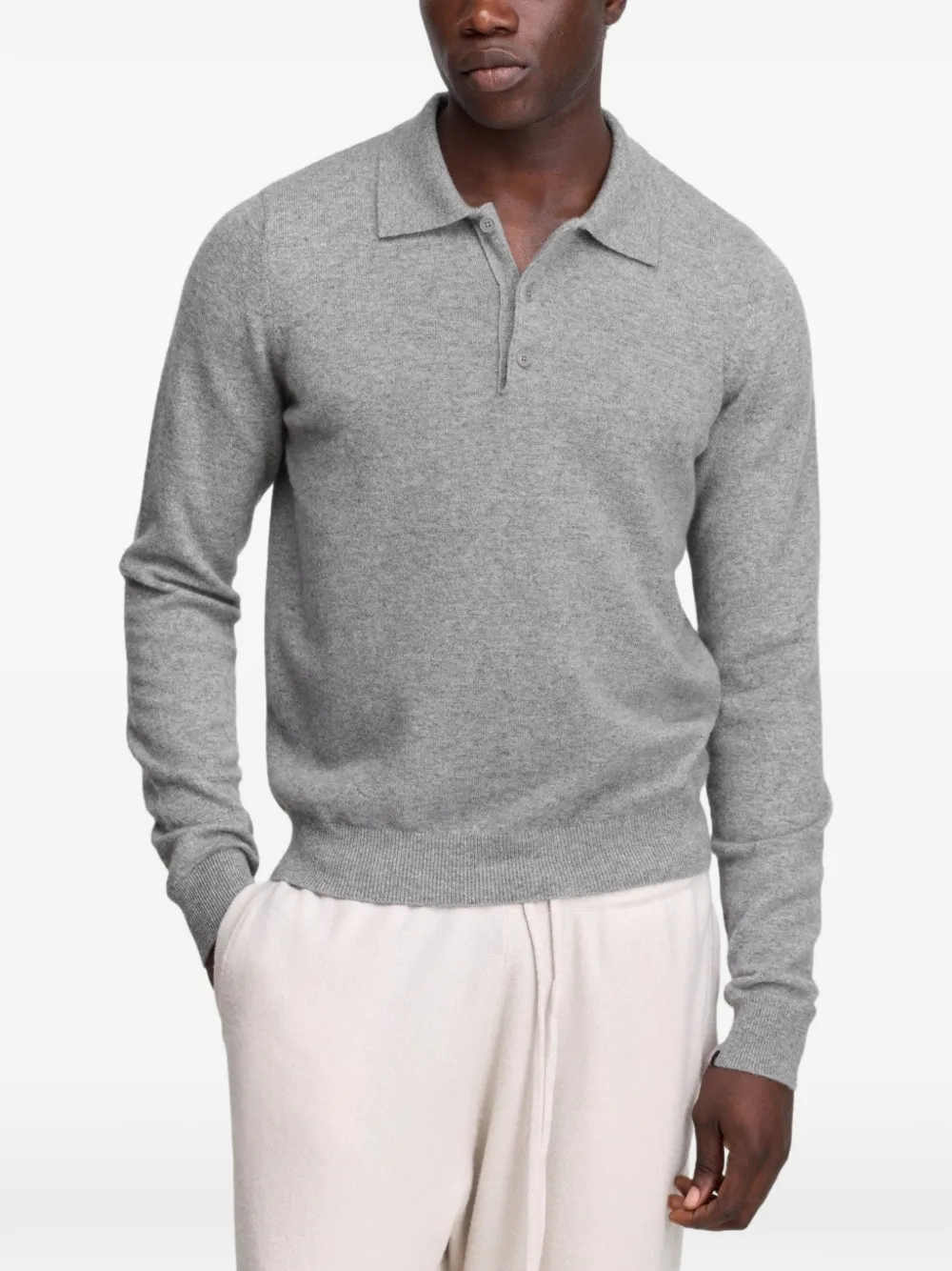 extreme cashmere n°223 Be For long-sleeve polo shirt - Grigio
