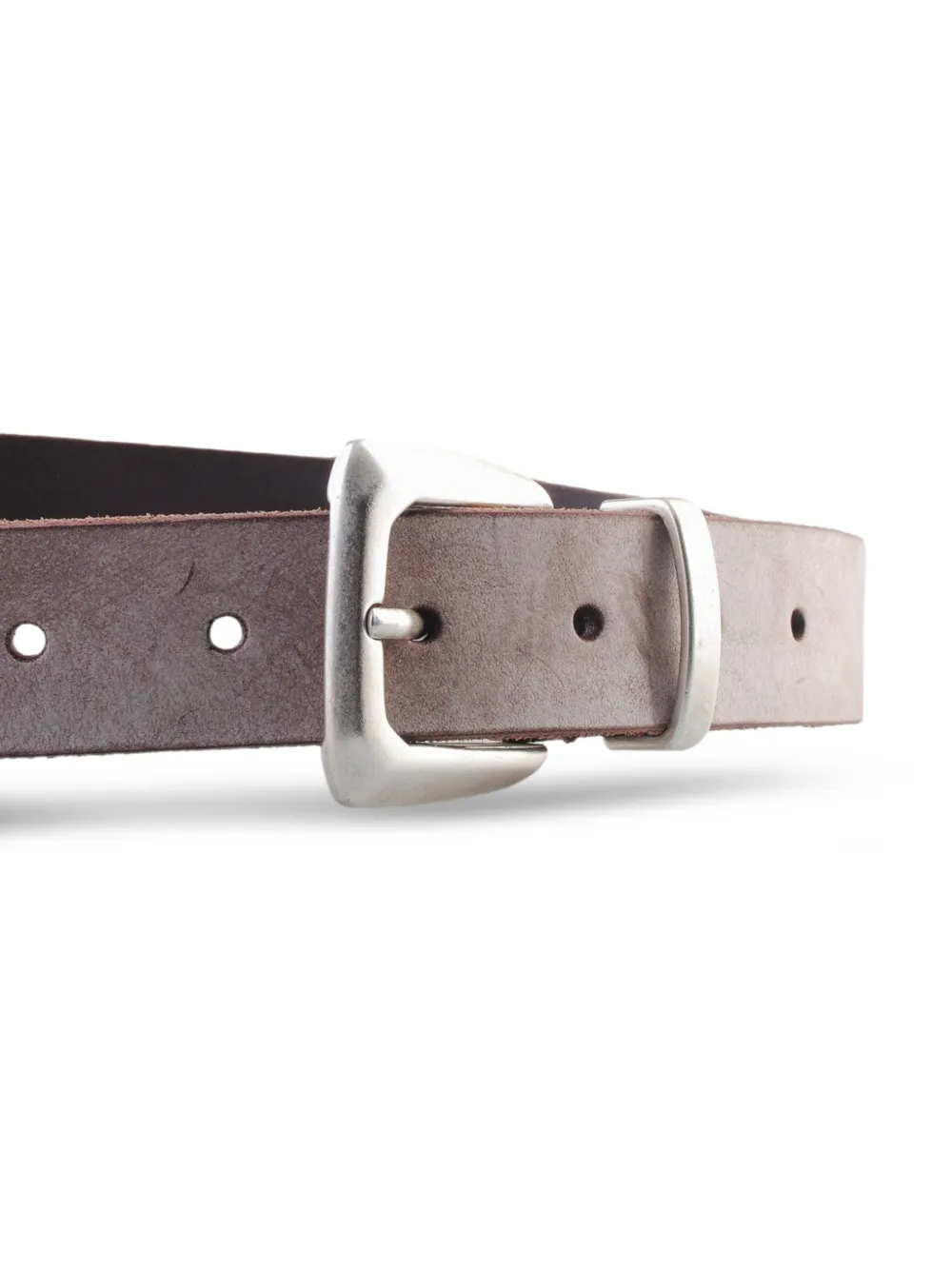  Molebo Buckle Leather Belt - Brown 
