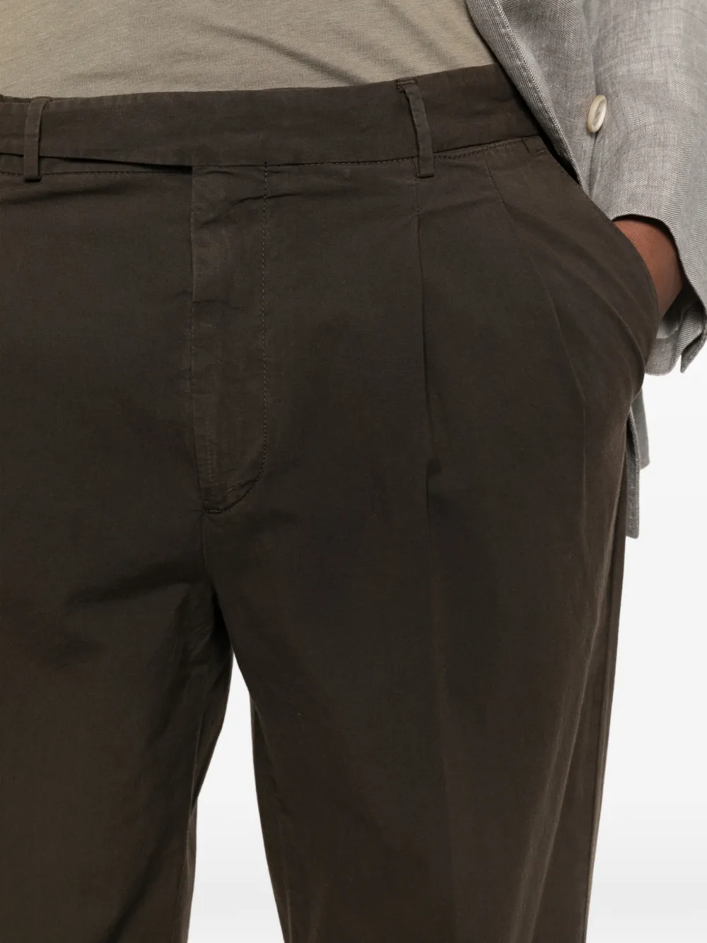 PT Torino Geplooide broek met cuffs Bruin