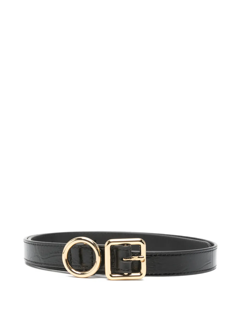 Jacquemus Round-buckle Leather Belt In Black