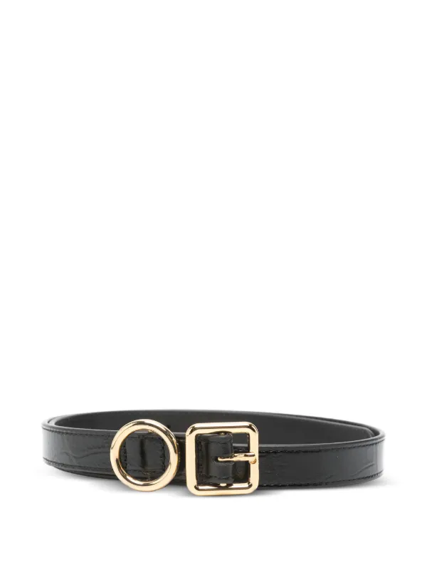 Jacquemus Round-buckle Leather Belt in Black