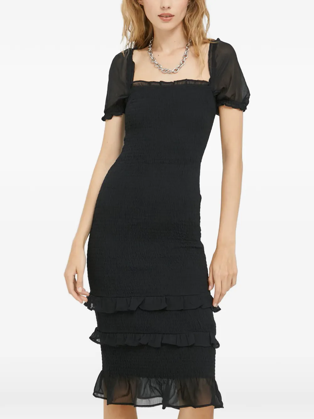 Abercrombie & Fitch square-neck midi dress - Nero