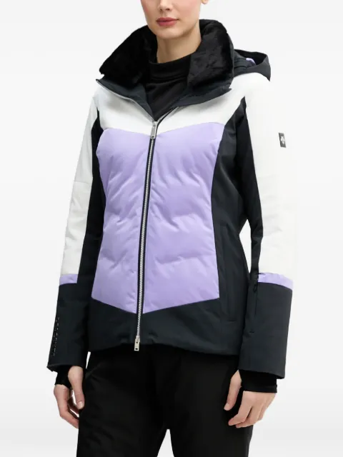 DESCENTE colour-block hooded ski jacket