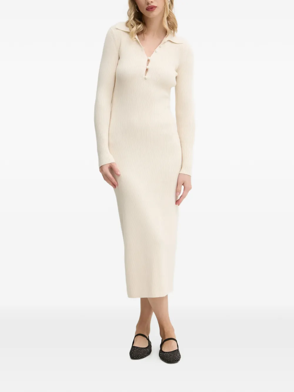 Abercrombie & Fitch polo-collar midi dress - Beige