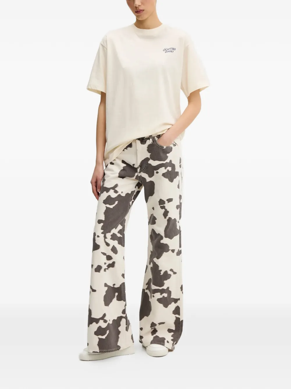 Abercrombie & Fitch animal-print jeans - Beige