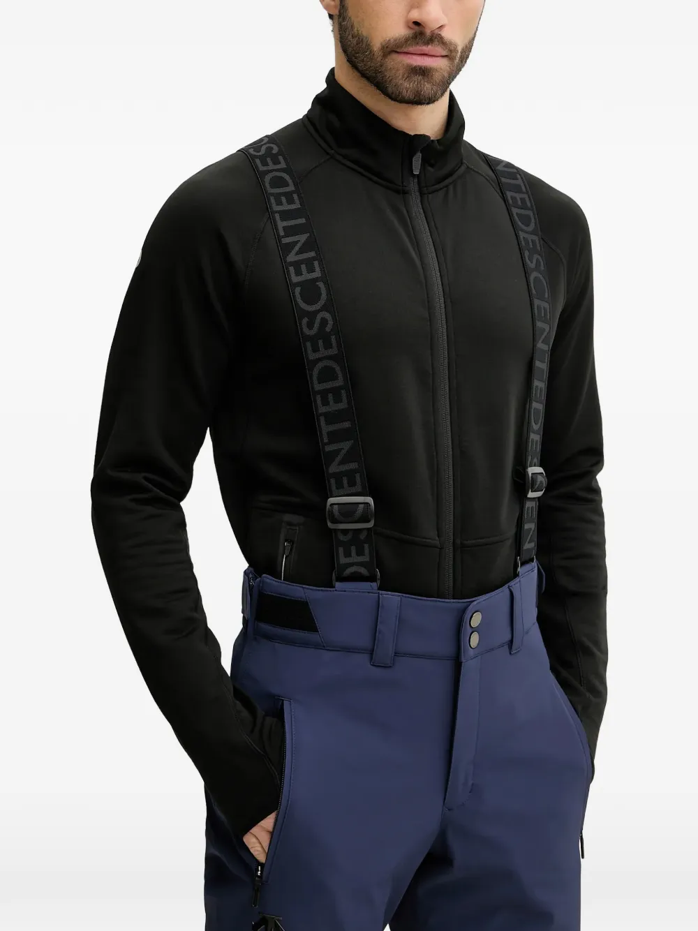 DESCENTE Skibroek met bretels en ritszakken Blauw