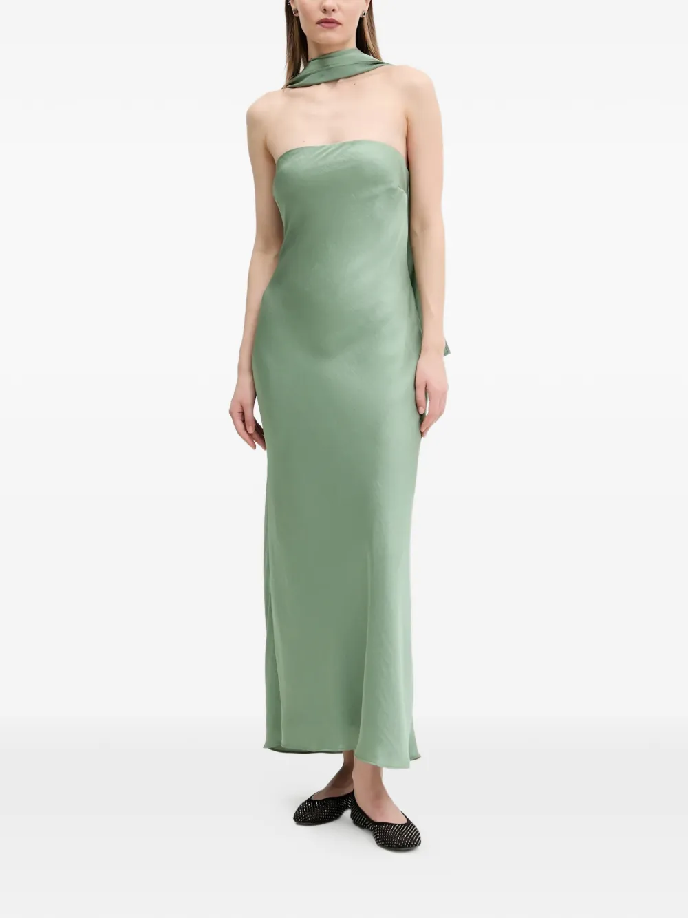 Abercrombie & Fitch scarf-detail strapless maxi dress - Verde