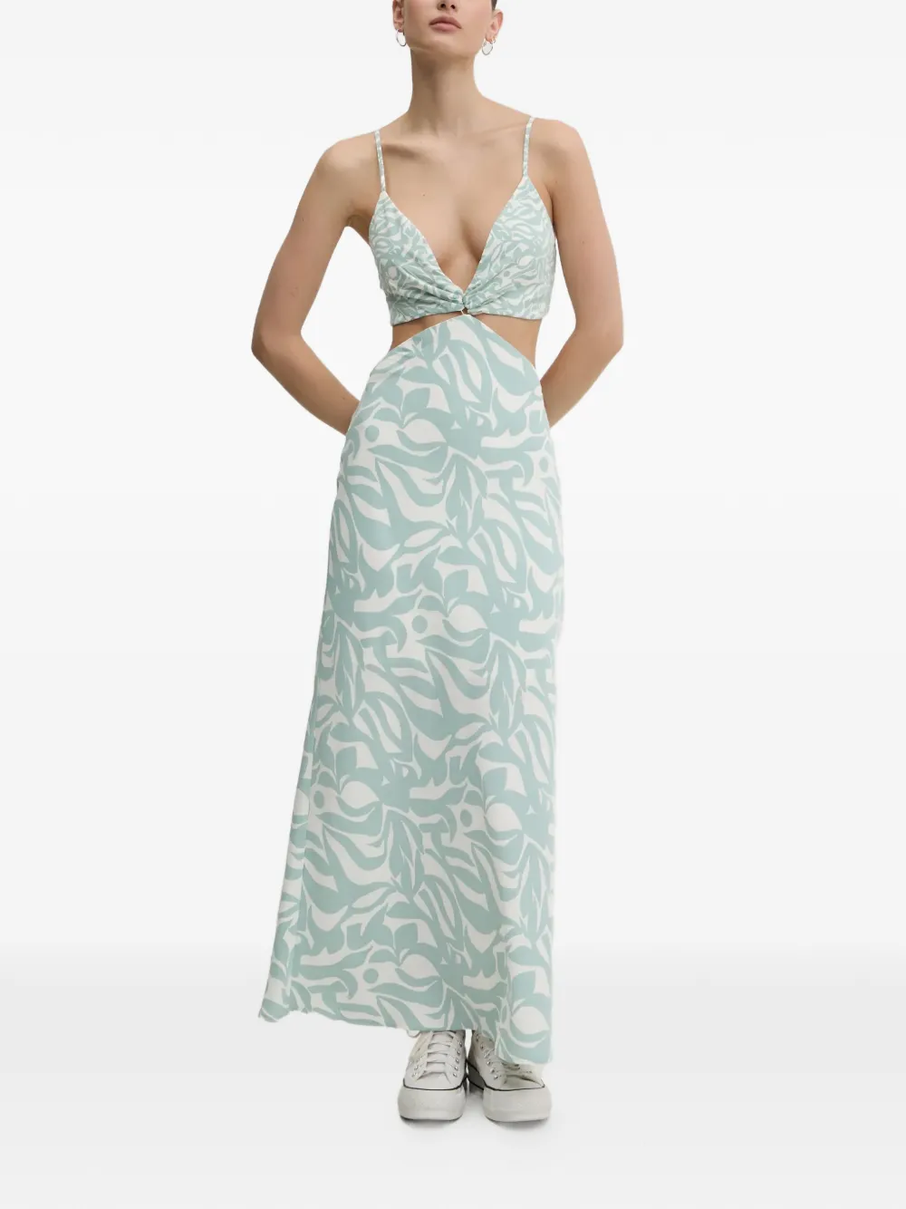 Abercrombie & Fitch cut-out floral print maxi dress - Bianco