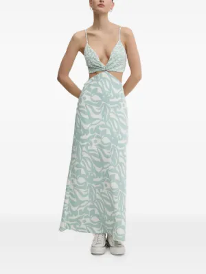 Abercrombie & Fitch floral-pattern Sleeveless Midi Dress | Brown | FARFETCH  GE