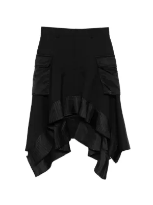 Sacai アシンメトリー スカート | ブラック | FARFETCH JP