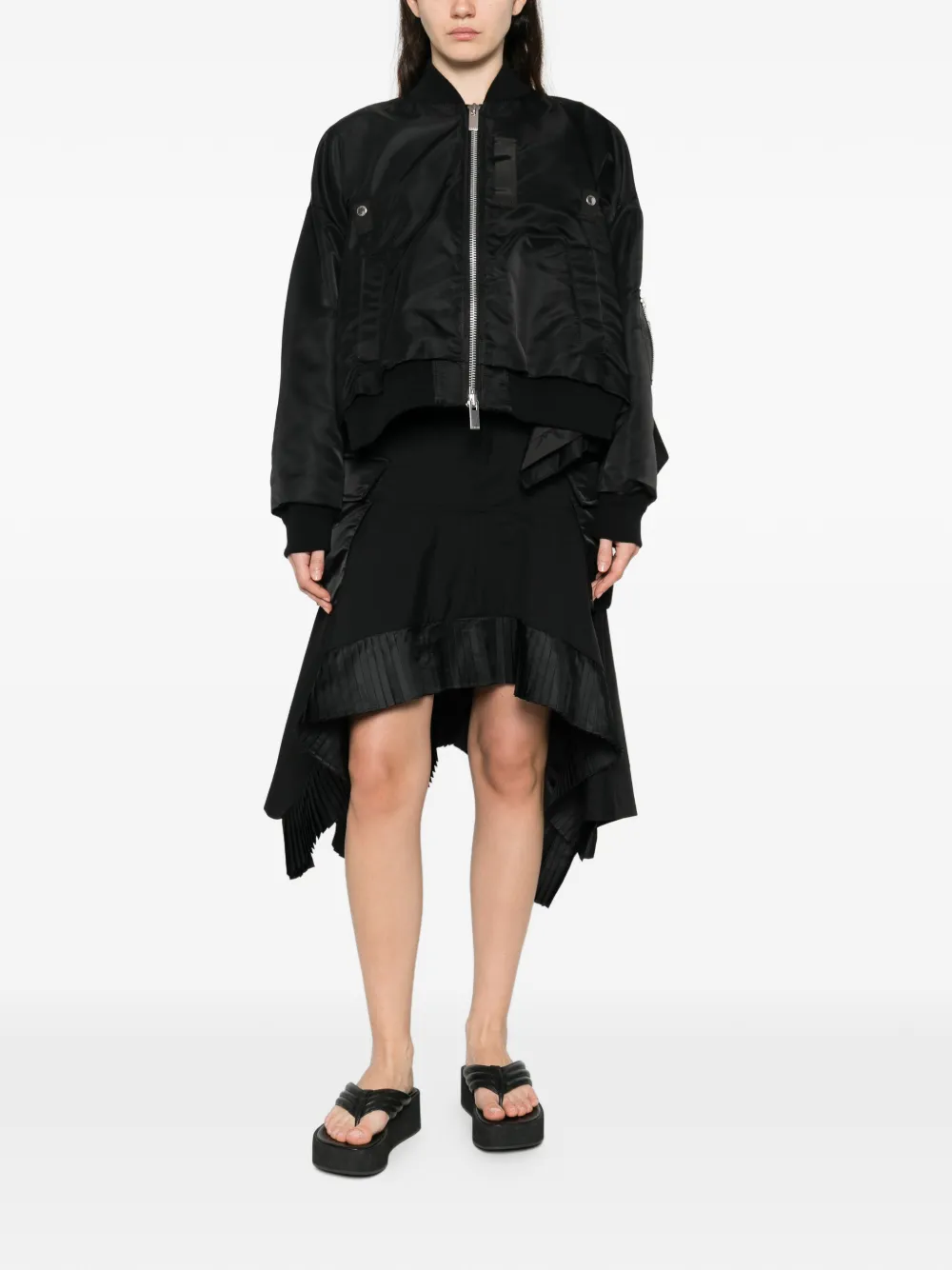  Sacai Cargo-pocket Midi Skirt - Black 