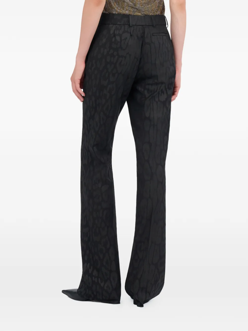 Roberto Cavalli Flared broek met print Zwart