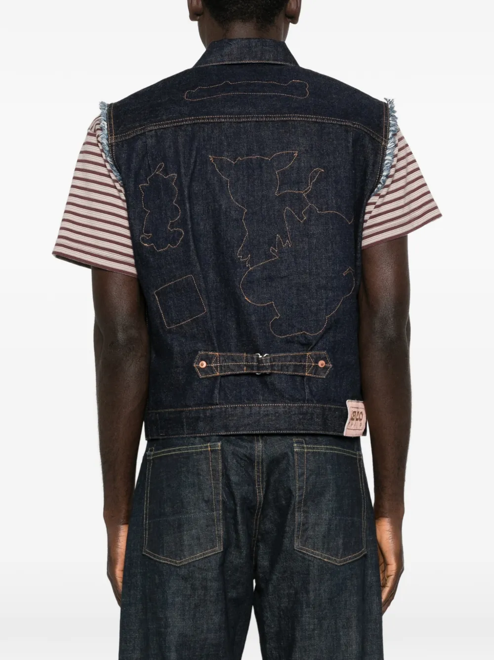 frayed sleeveless gilets