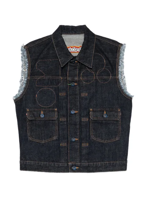 Kenzo frayed sleeveless gilets 