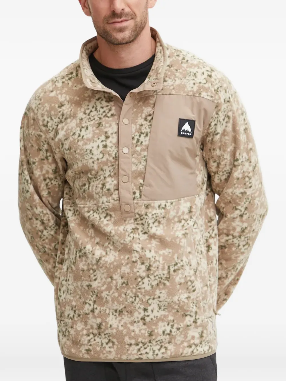 Burton pattern button sweatshirt - Toni neutri