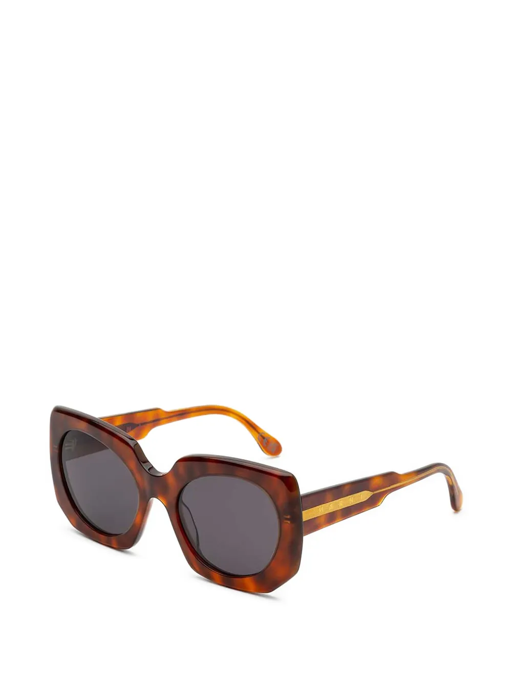 Marni Eyewear Havana zonnebril met geometrisch montuur Bruin