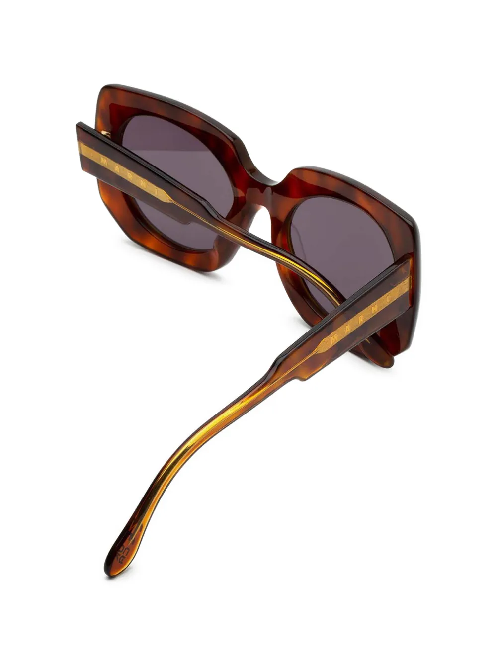 Marni Eyewear Havana zonnebril met geometrisch montuur Bruin
