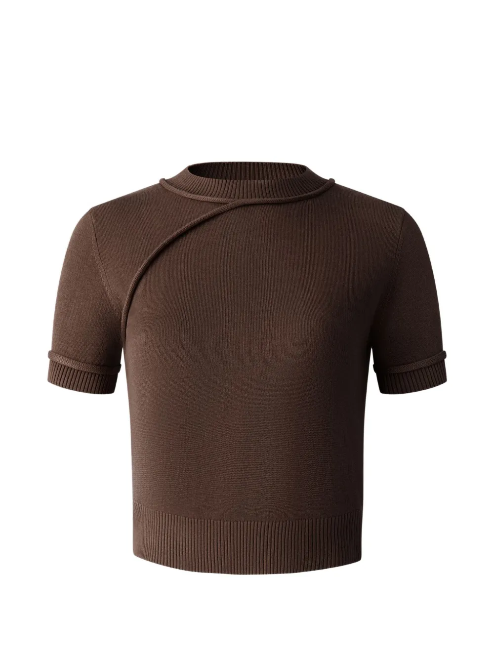 Shanghai Tang Top Qipao a maniche corte - Marrone