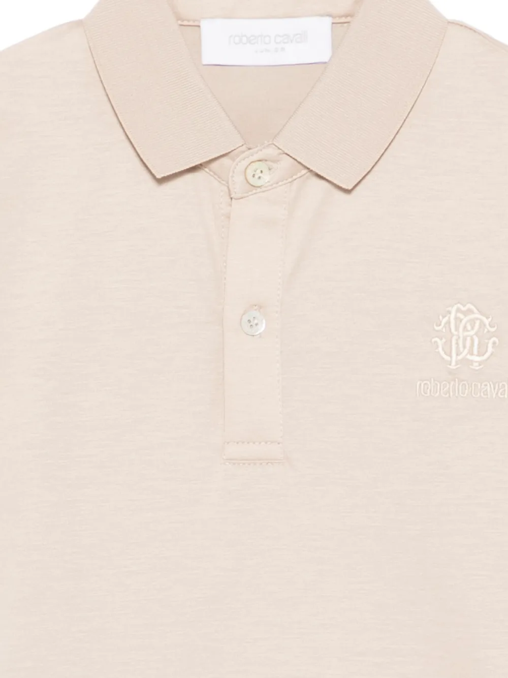 Roberto Cavalli Junior Poloshirt met logo Beige