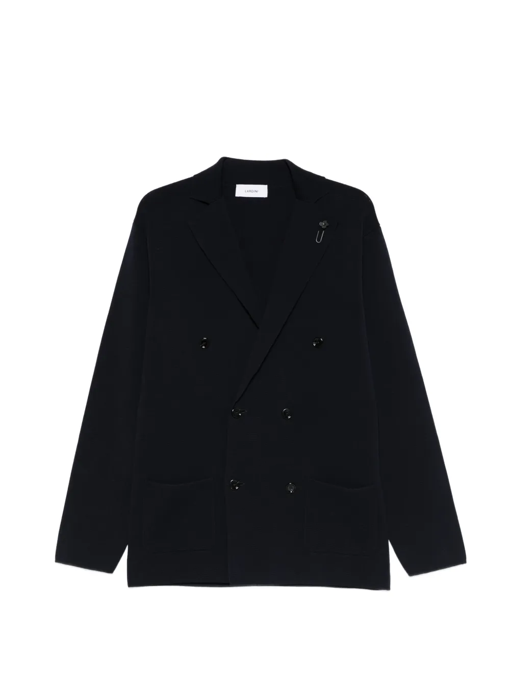 Lardini double-breasted pocketed cardigan - Blu